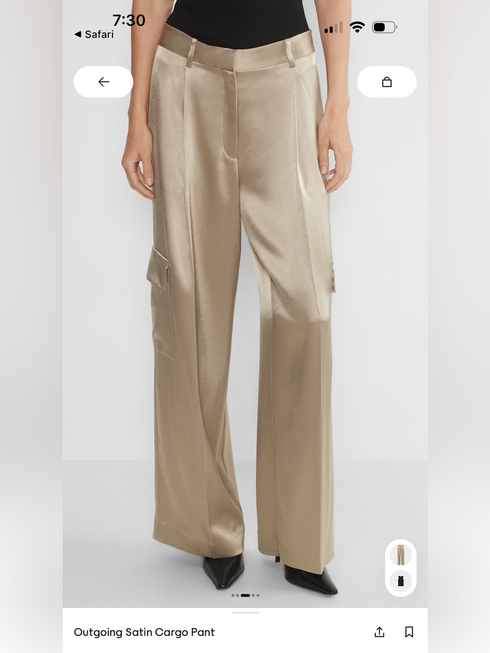 Aritzia | Outgoing Satin Cargo Pant